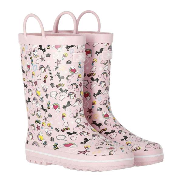 Trespass Girls Unicorn And Rainbow Wellington Boots - Pink - 