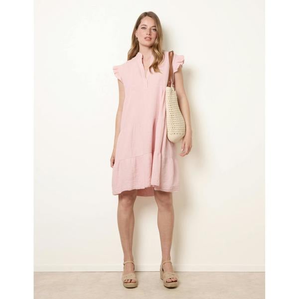 Blue Vanilla Cheesecloth Frill Sleeve Tunic