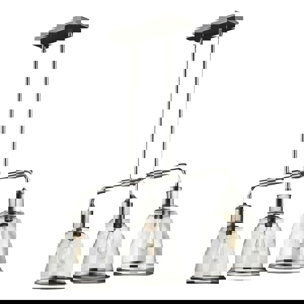 3 Bulb Chandelier Hanging Pendant LIght Satin Nickel LED E27 75W Bulb Loops