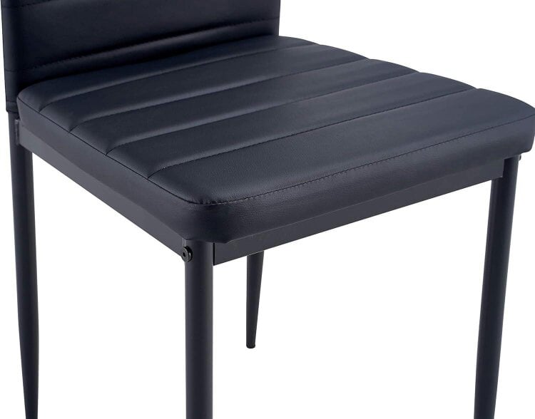 Kosy Koala Modern Dining Table Set With 6 Black Faux Leather Chairs Dining Room Furniture