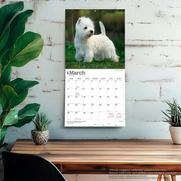 Westies Calendar 2027, Wall Calendars, Month To View, Dogs, Gift