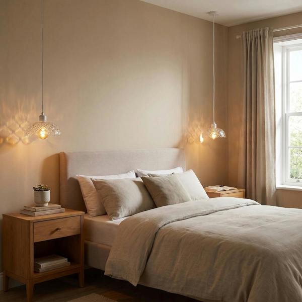 Modern Thick Transparent Glass Light Shade with Wavy Scalloped Edge Image 6