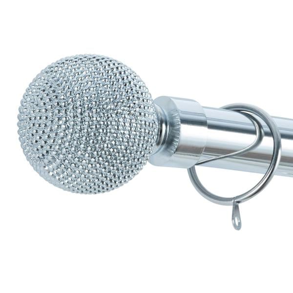 A.Unique Home Beaded Ball Extendable Curtain Pole (25/28mm) (Nickel,70cm - 120cm)