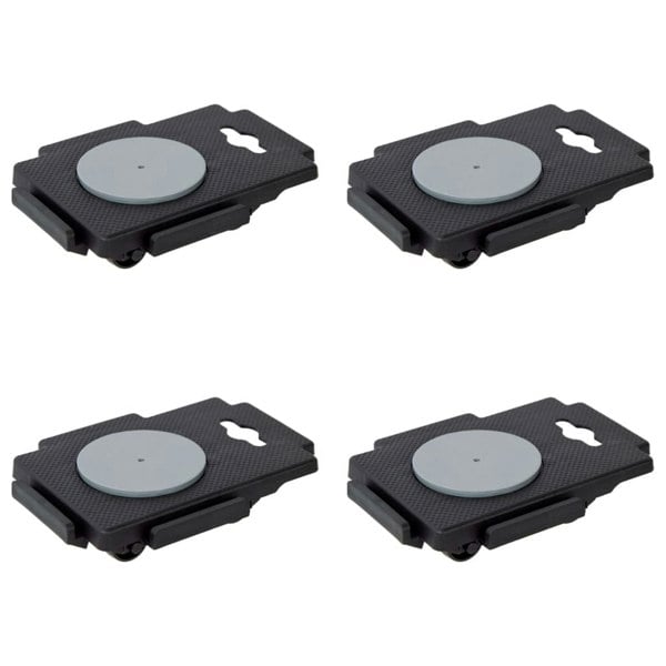 Berkfield Moving Dollies with 8 Wheels 4 pcs Black Polypropylene 150 kg