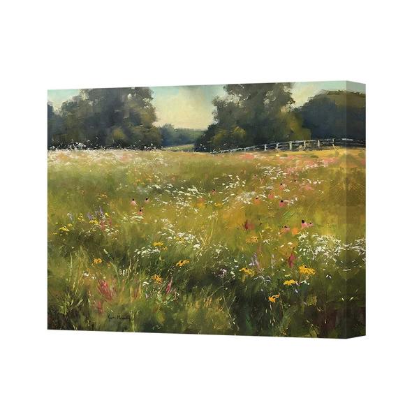 Benjamin Tate Design Impressionist Wildflower Meadow Canvas Wall Art Landscape Painting