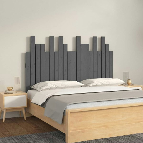 Berkfield Wall Headboard Grey 127.5x3x80 cm Solid Wood Pine
