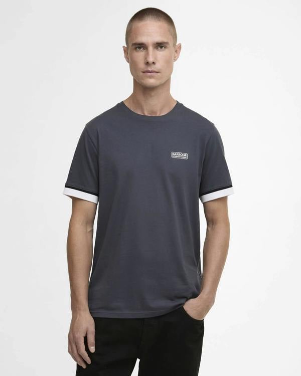 Barbour International Evan Deep Cuff Tipped T-Shirt - Storm Grey