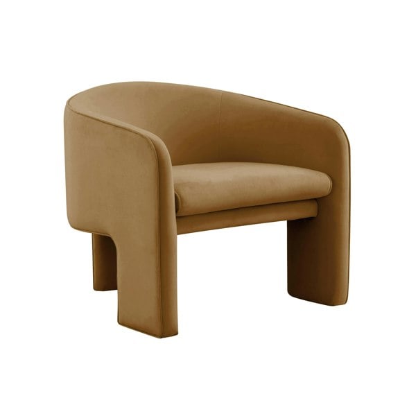 Furniture Edit Marla Cognac Velvet Accent Chair