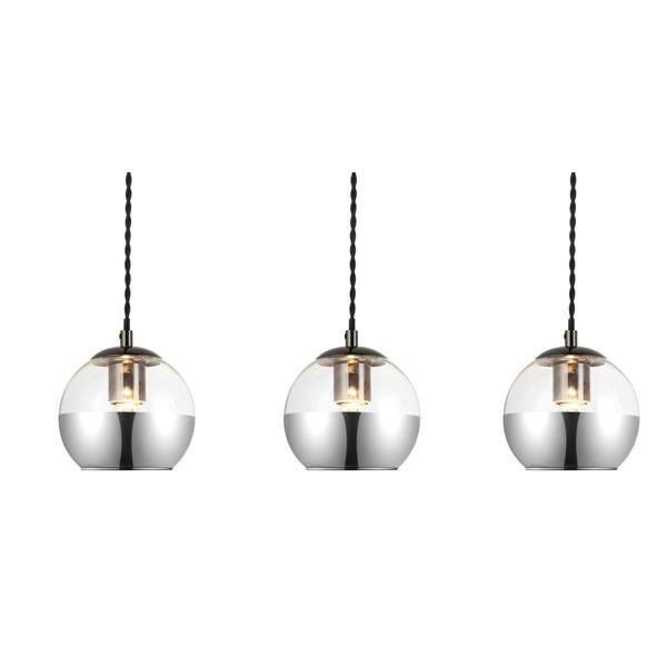 COSYLYTE Marlo 3 Light Smoky Glass Bar Pendant Light