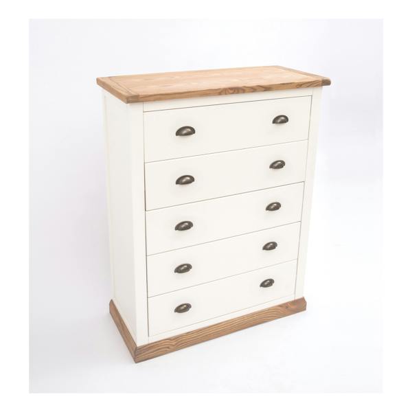 Cabinet Bits Tropea 5 Drawer Chest of Drawers Brass Cup Handle