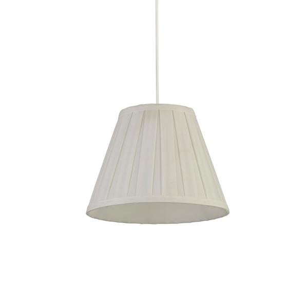 Lighting Collection Off White Pleated Faux Silk Shade 25Cm Diam