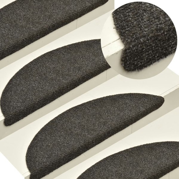 Berkfield Self-adhesive Stair Mats 5pcs Light Brown 65x21x4cm Needle Punch