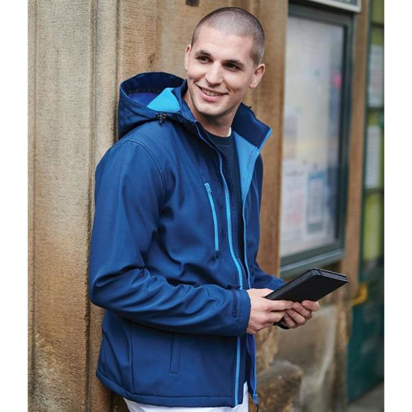 Regatta Mens Venturer Hooded Soft Shell Jacket - French Blue/Navy - 