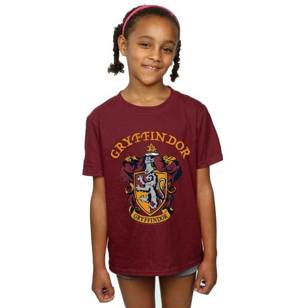 Harry Potter Girls Gryffindor Crest Cotton T-Shirt - Burgundy