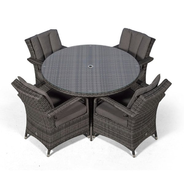 Giardino Arizona Round 4 Seater Rattan Patio Dining Set