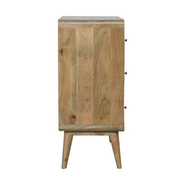 Wyld Haus Urbino Curved Oak Mango Wood 3 Drawer Chest