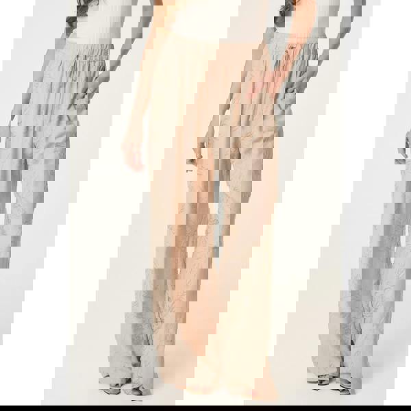 Blue Vanilla Embroidered Pattern Wide-Leg Trousers