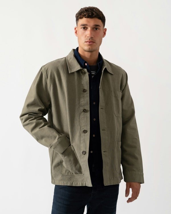 Colorful Standard Mens Organic Workwear Jacket - Dusty Olive