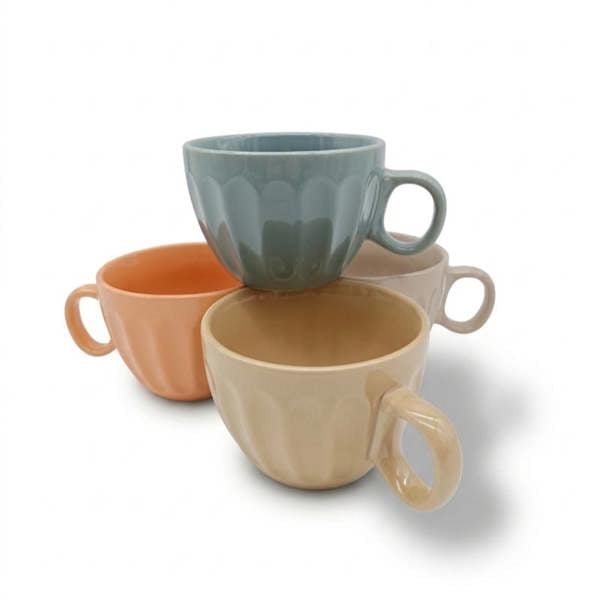Coffee Mugs 4pc Set 15oz Large Tea Cups Assorted Colours