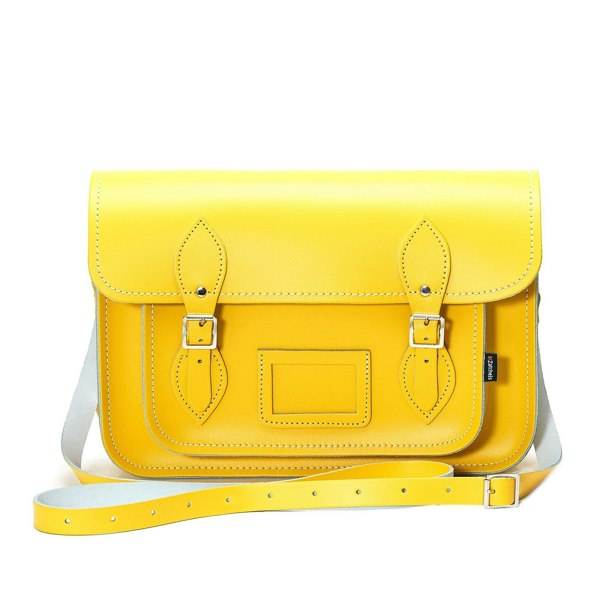 Zatchels Handmade Leather Satchel - Pastel Daffodil Yellow