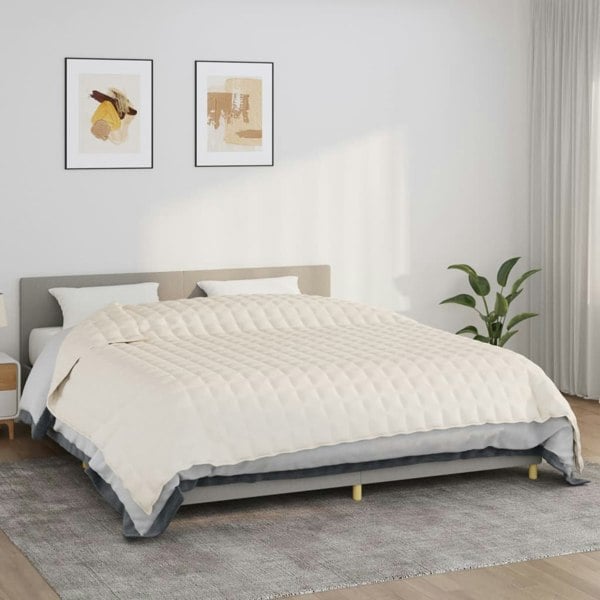Berkfield Weighted Blanket Light Cream 235x290 cm 11 kg Fabric