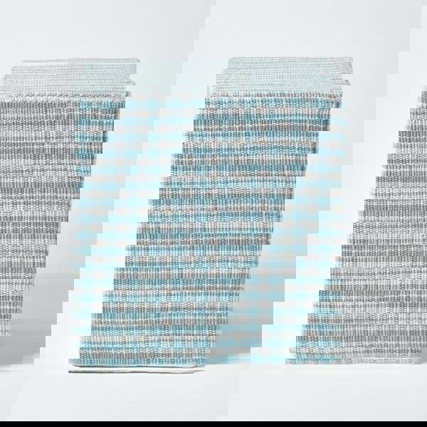 HOMESCAPES Gingham Check Cotton Cube Pouffe - 36 x 36 x 38 cm