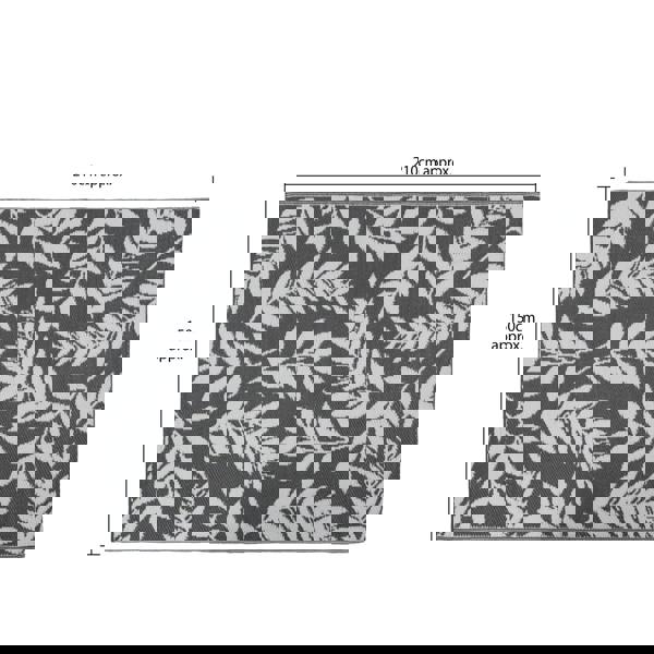 JVL The Gardener Reversible Small Leaf Decorative Outdoor Rug 150x210cm