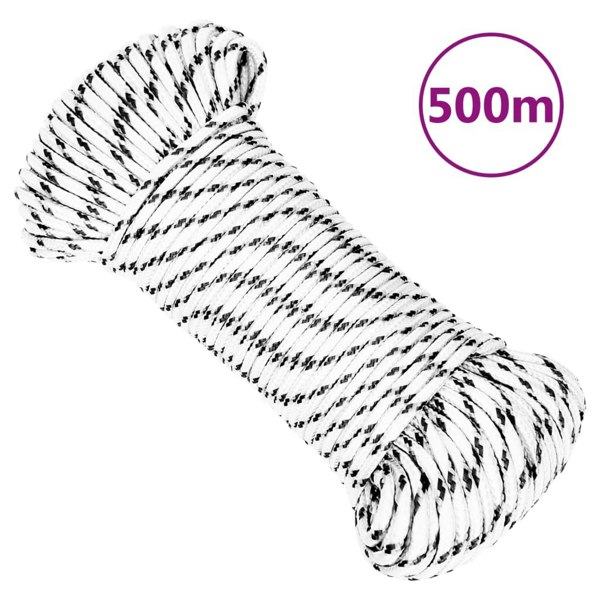 Berkfield Braided Boat Rope White 3 mmx500 m Polyester