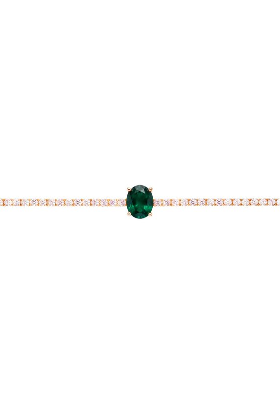 Latelita Garbo Oval Gemstone Tennis Bracelet Emerald Gold