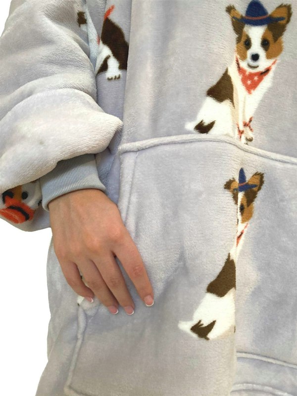 Urban Unique Poochies Sherpa Fleece Hoodie Oversized