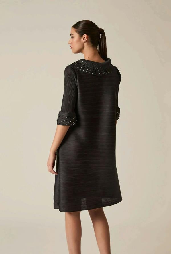James Lakeland Charcoal Embellished Pleat Dress