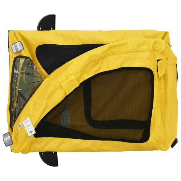 Berkfield Dog Bike Trailer Yellow Oxford Fabric and Iron