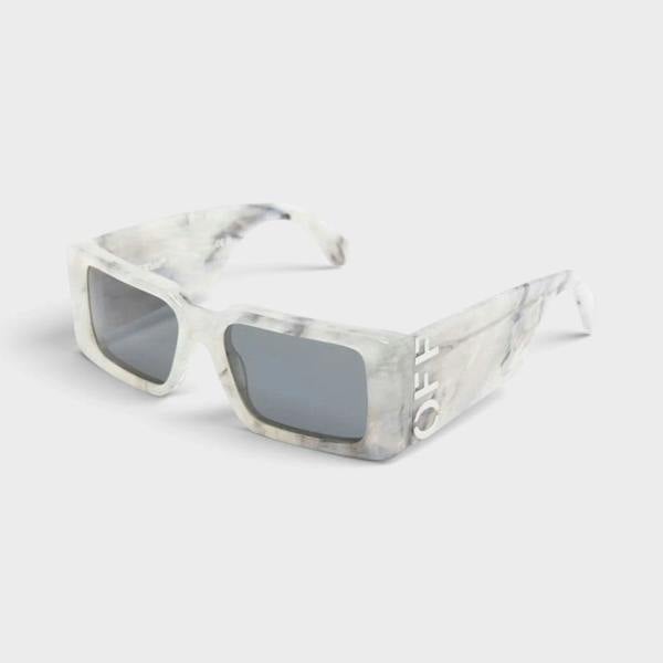 Supplied Fashion Milano sunglasses in marble dark grey with off-white accents and rectangular frames.