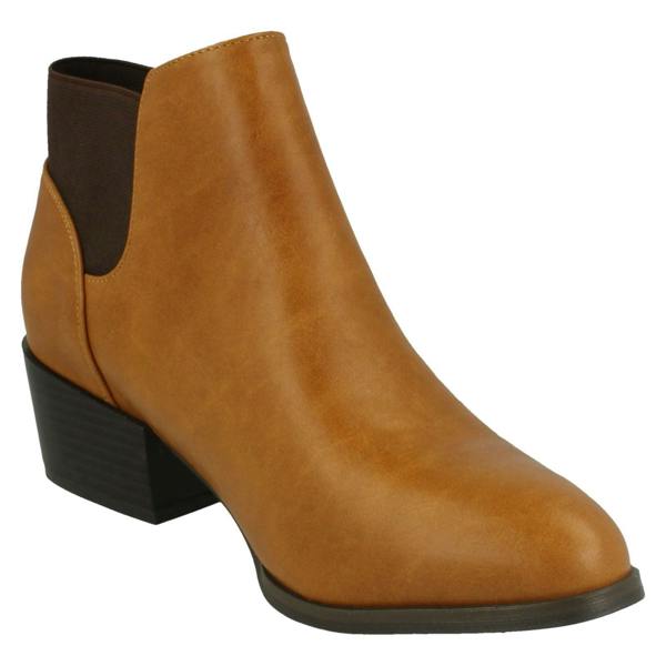 Spot On Ladies Spot On Heeled Ankle Boot