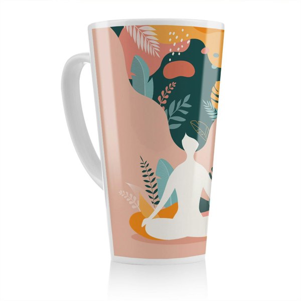 Benjamin Tate Design mindfulness, meditation and yoga Woman Designer Latte Mug