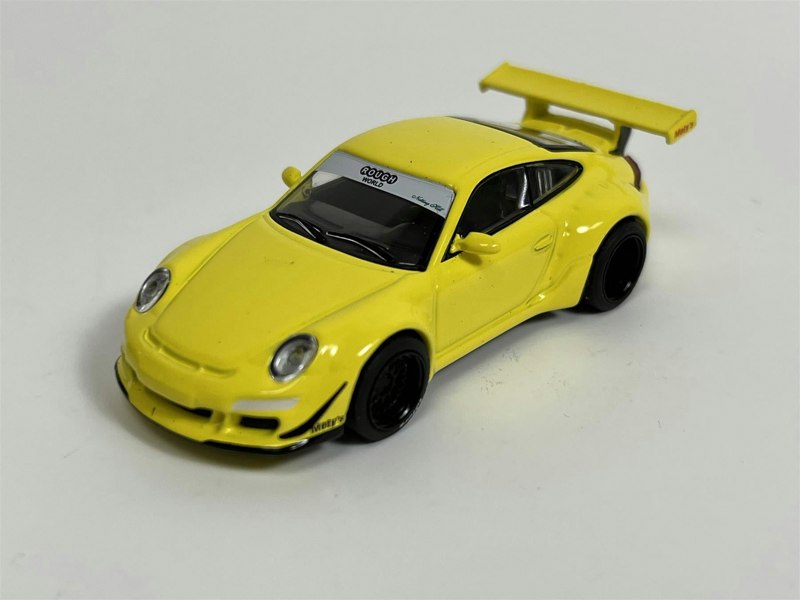 Pop Race Porsche RWB 997 Notting Hill Yellow 1:64 Scale PR640014