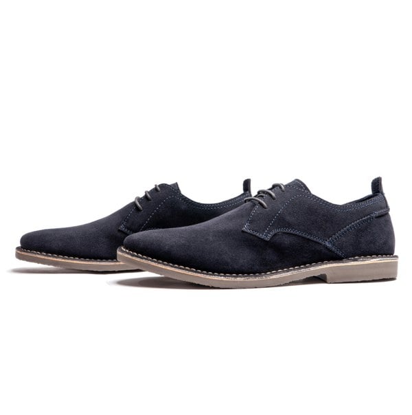 Popps JONAS Mens Suede Desert Shoes Navy