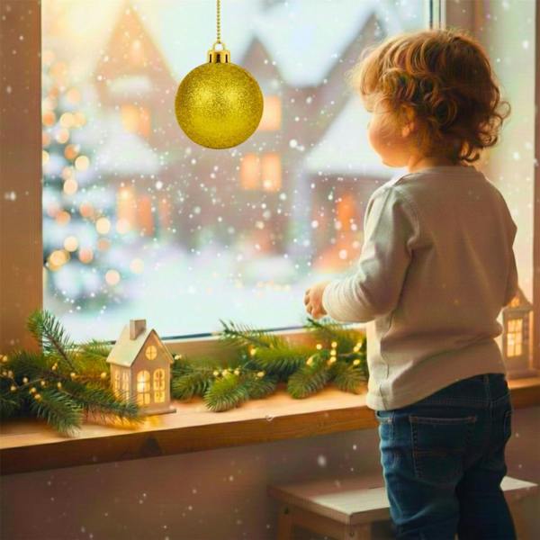 20cm to 25cm Dark Gold Glitter Christmas Bauble for Tree and Home Seasonal Décor image 9