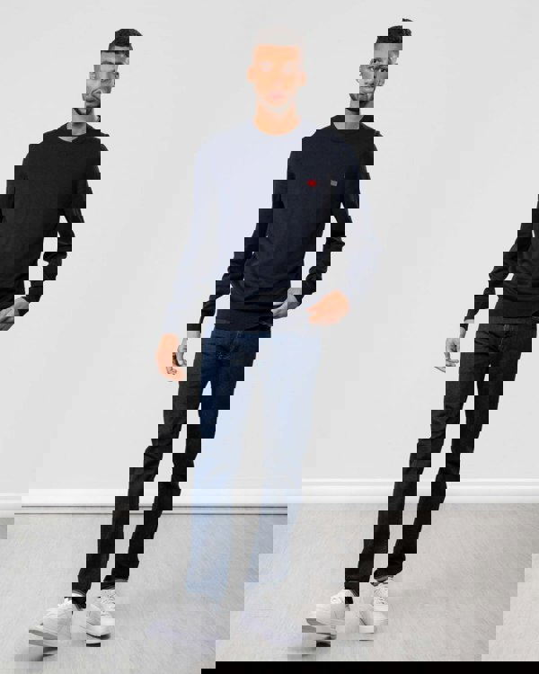 HUGO San Cassius Mens Crew Neck Sweater NOS - Navy 410