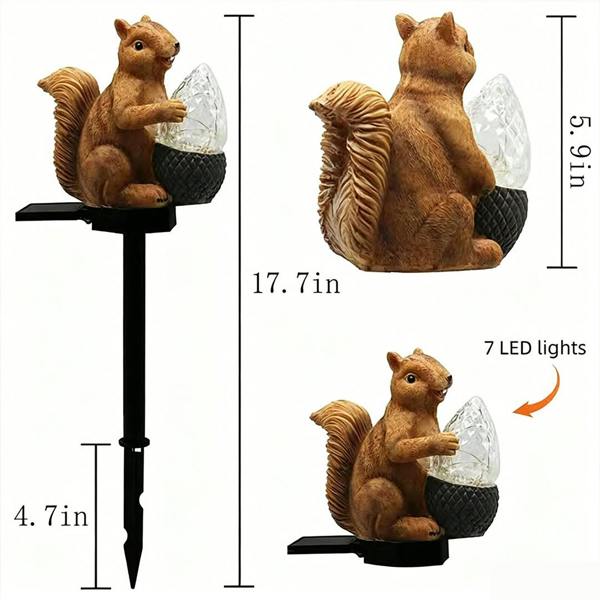 Leaper Solar Colorful Crystal Squirrel Ground Plug Light