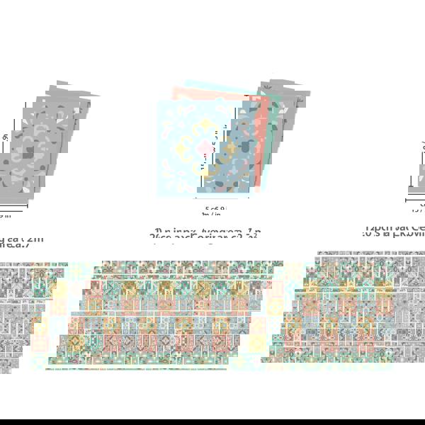 WT1558 - Marbella Colourful Spanish Wall Tile Sticker Set - 15 cm x 15 cm - 24 pcs