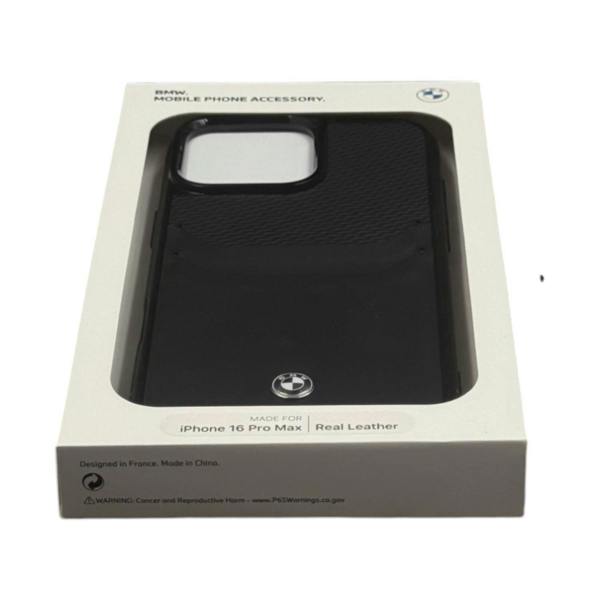 BMW Sign Leather Cardslot Case for iPhone 16 Pro Max 6.9" Black - BMHCP16X22RSEPK
