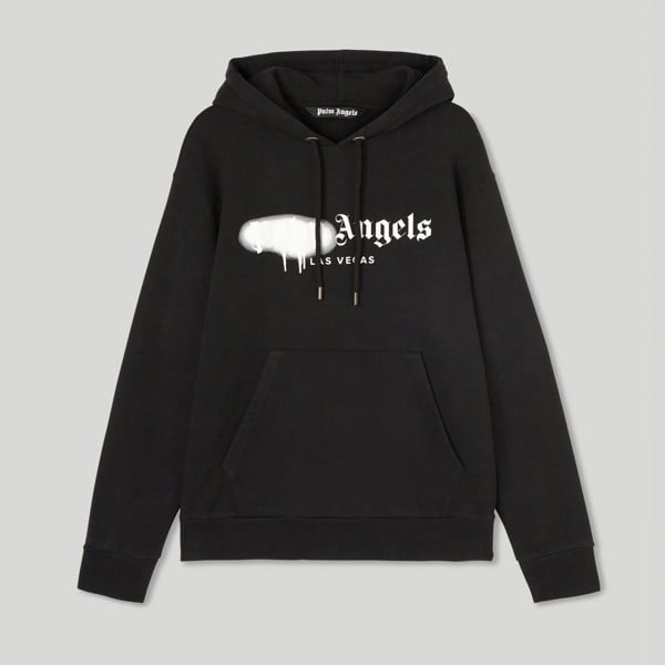 Palm Angels Las Vegas Spray Paint Logo Hoodie - Black