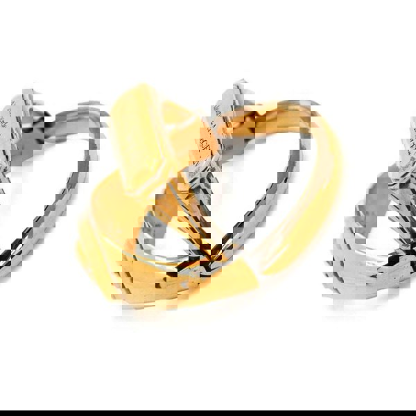 Alexander McQueen hinged double signet ring in a gold tone finish