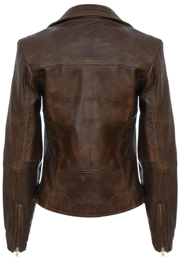 Infinity Leather Womens Leather Shawl Wrap Biker Jacket - Riga