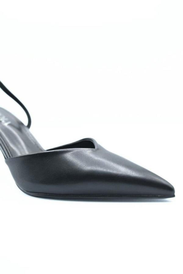 Ophelia Pointed Toe Slingback High Heels - Black