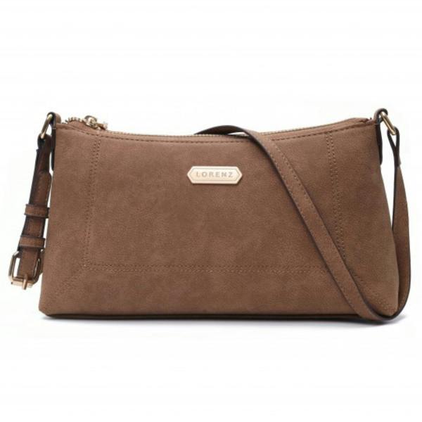 Lorenz Suedette Effect Compact Shoulder Bag