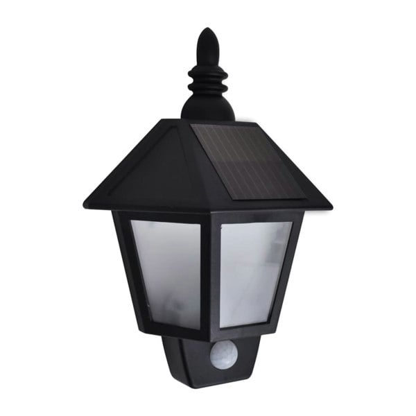 Berkfield Solar Wall Lamps 2 pcs with Motion Sensor Black