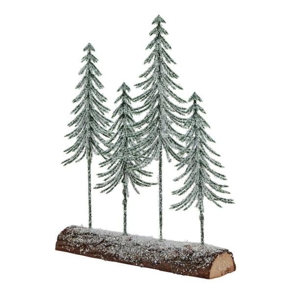 Hill Interiors Wood Spindle Tree Decoration - Brown/Green/White - 