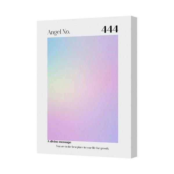 Benjamin Tate Design Angel No 444 Canvas Wall Art Divine Message Gradient Pastel Colors